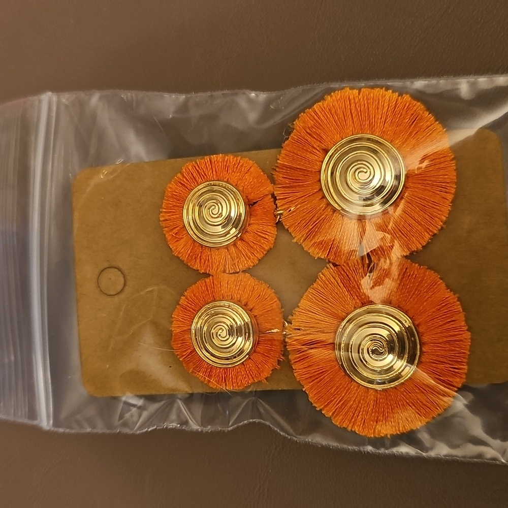 New orange and gold earrings